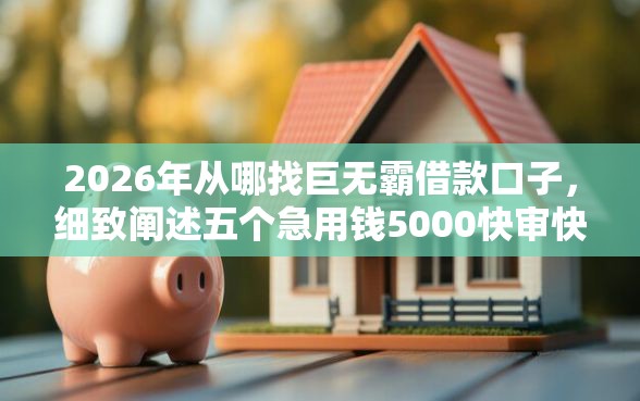 2026年从哪找巨无霸借款口子，细致阐述五个急用钱5000快审快贷无需征信平台