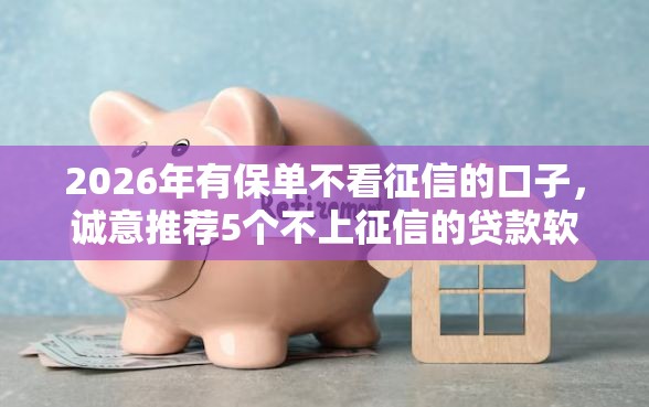 2026年有保单不看征信的口子，诚意推荐5个不上征信的贷款软件