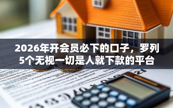 2026年开会员必下的口子，罗列5个无视一切是人就下款的平台