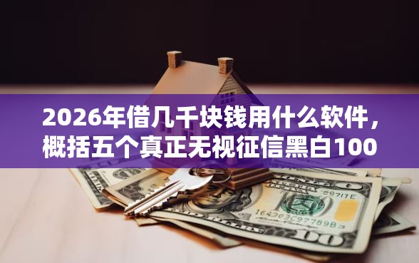 2026年借几千块钱用什么软件，概括五个真正无视征信黑白100%秒下网贷