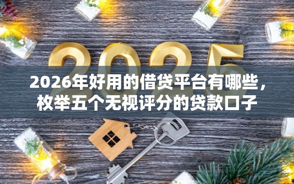 2026年好用的借贷平台有哪些，枚举五个无视评分的贷款口子