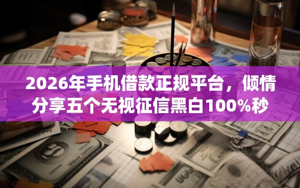 2026年手机借款正规平台，倾情分享五个无视征信黑白100%秒下网贷app