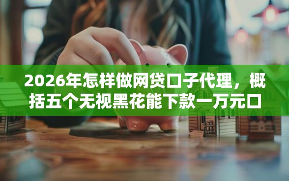 2026年怎样做网贷口子代理，概括五个无视黑花能下款一万元口子