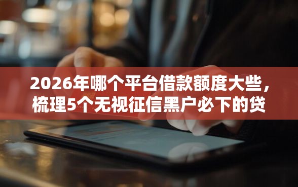 2026年哪个平台借款额度大些，梳理5个无视征信黑户必下的贷款口子