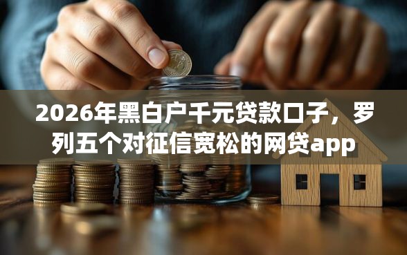 2026年黑白户千元贷款口子，罗列五个对征信宽松的网贷app