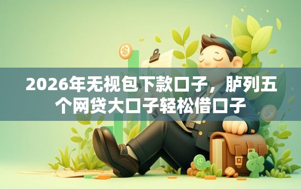 2026年无视包下款口子，胪列五个网贷大口子轻松借口子