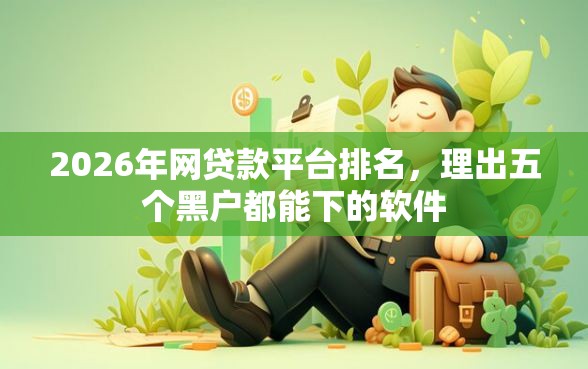 2026年网贷款平台排名，理出五个黑户都能下的软件