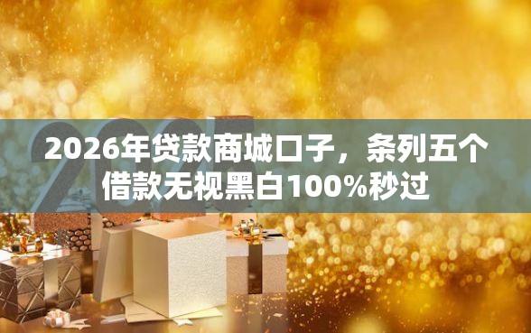 2026年贷款商城口子，条列五个借款无视黑白100%秒过