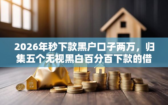 2026年秒下款黑户口子两万，归集五个无视黑白百分百下款的借款平台