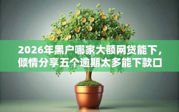 2026年黑户哪家大额网贷能下，倾情分享五个逾期太多能下款口子