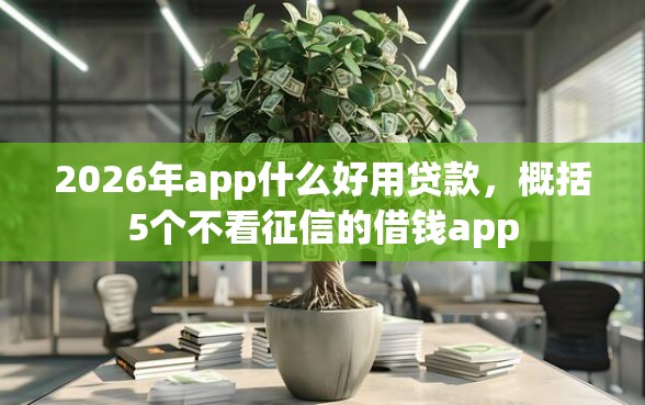 2026年app什么好用贷款，概括5个不看征信的借钱app