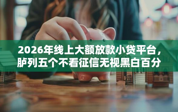 2026年线上大额放款小贷平台，胪列五个不看征信无视黑白百分百下款口子