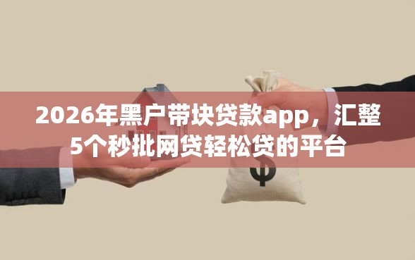 2026年黑户带块贷款app，汇整5个秒批网贷轻松贷的平台