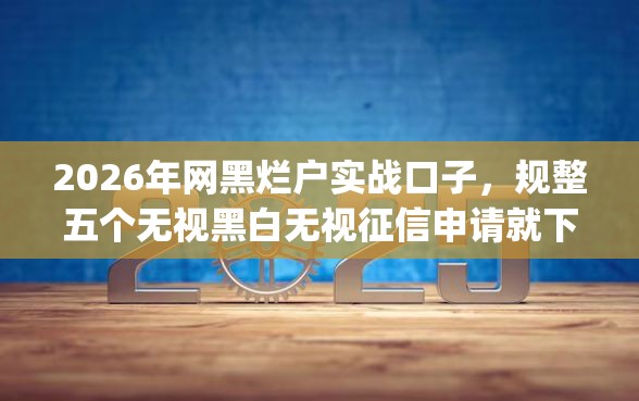 2026年网黑烂户实战口子，规整五个无视黑白无视征信申请就下款的app
