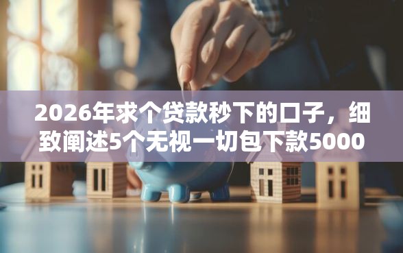 2026年求个贷款秒下的口子，细致阐述5个无视一切包下款5000秒下款的软件