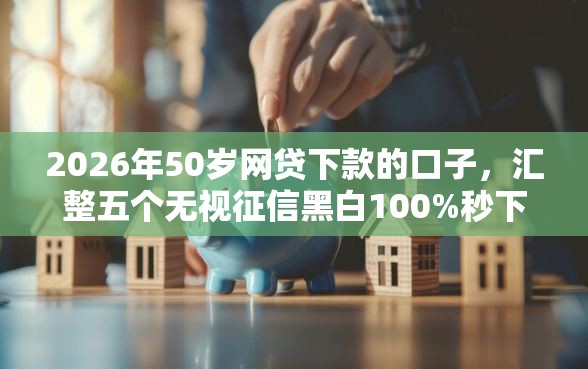 2026年50岁网贷下款的口子，汇整五个无视征信黑白100%秒下软件