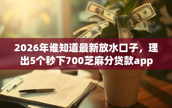 2026年谁知道最新放水口子，理出5个秒下700芝麻分贷款app
