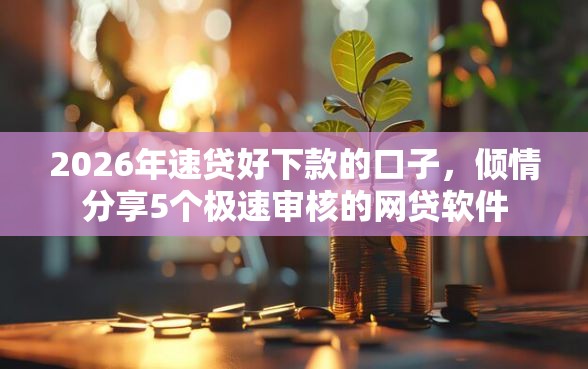 2026年速贷好下款的口子，倾情分享5个极速审核的网贷软件