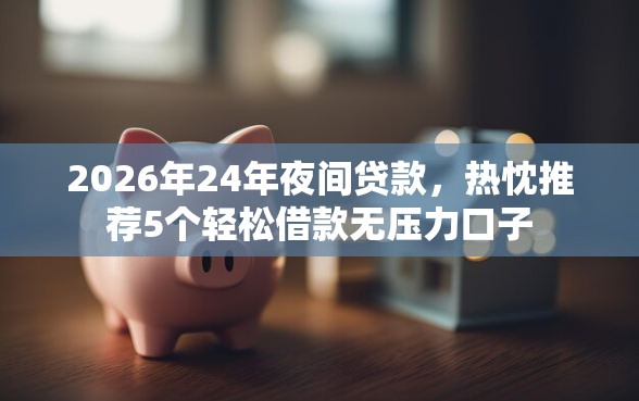 2026年24年夜间贷款，热忱推荐5个轻松借款无压力口子
