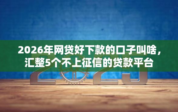 2026年网贷好下款的口子叫啥，汇整5个不上征信的贷款平台