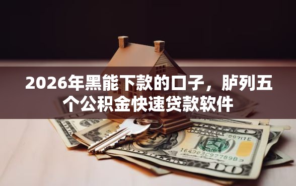 2026年黑能下款的口子，胪列五个公积金快速贷款软件