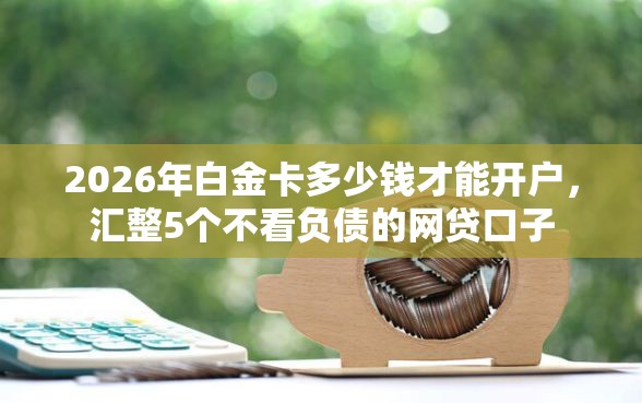 2026年白金卡多少钱才能开户，汇整5个不看负债的网贷口子