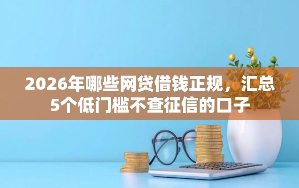 2026年哪些网贷借钱正规，汇总5个低门槛不查征信的口子
