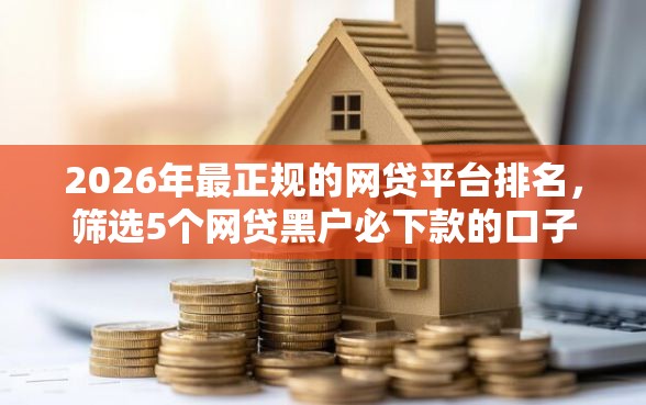 2026年最正规的网贷平台排名，筛选5个网贷黑户必下款的口子