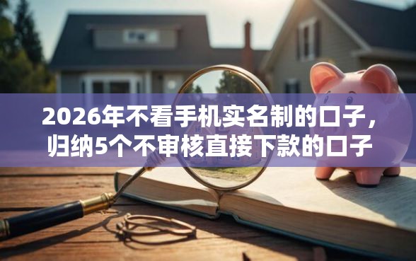 2026年不看手机实名制的口子，归纳5个不审核直接下款的口子
