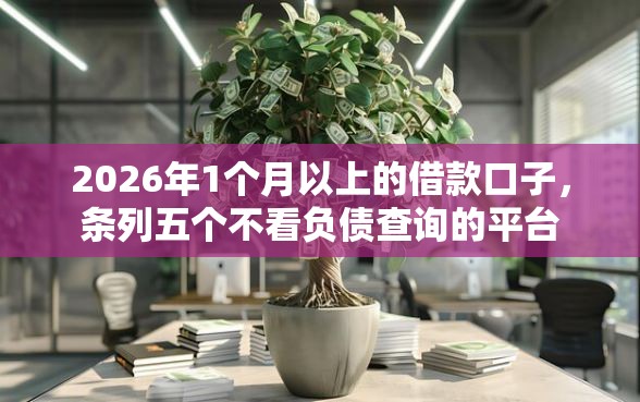 2026年1个月以上的借款口子，条列五个不看负债查询的平台
