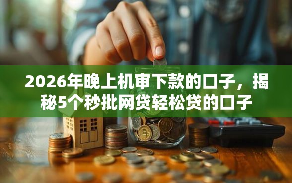 2026年晚上机审下款的口子，揭秘5个秒批网贷轻松贷的口子