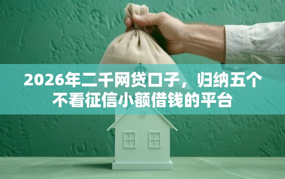 2026年二千网贷口子，归纳五个不看征信小额借钱的平台
