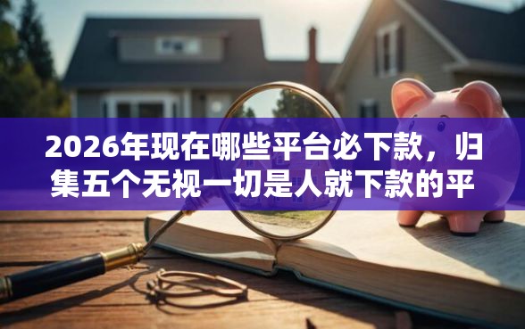2026年现在哪些平台必下款，归集五个无视一切是人就下款的平台