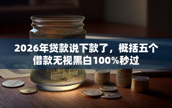 2026年贷款说下款了，概括五个借款无视黑白100%秒过