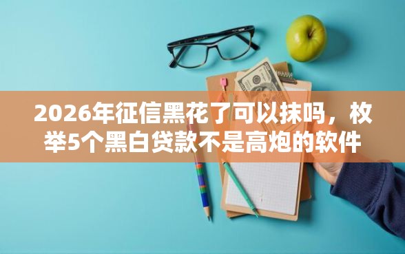 2026年征信黑花了可以抹吗，枚举5个黑白贷款不是高炮的软件