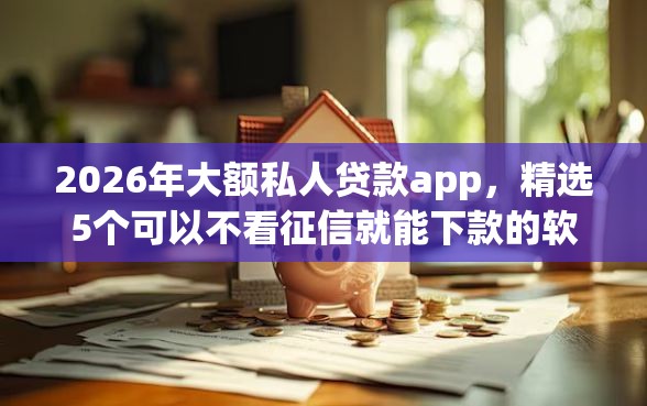 2026年大额私人贷款app，精选5个可以不看征信就能下款的软件