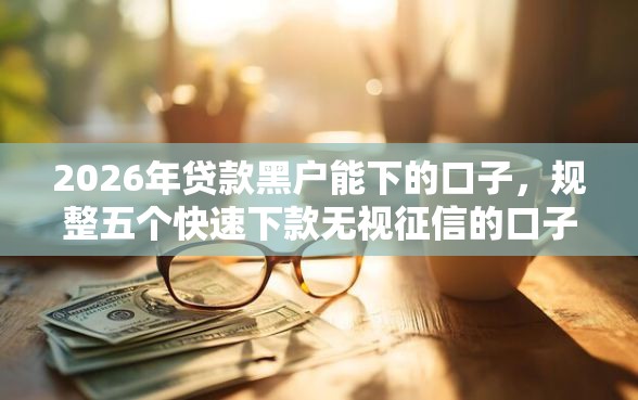 2026年贷款黑户能下的口子，规整五个快速下款无视征信的口子