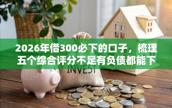 2026年借300必下的口子，梳理五个综合评分不足有负债都能下款口子