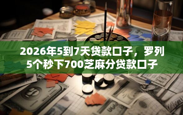 2026年5到7天贷款口子，罗列5个秒下700芝麻分贷款口子