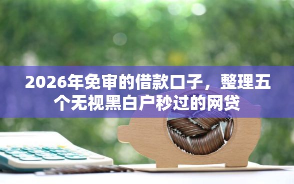 2026年免审的借款口子，整理五个无视黑白户秒过的网贷