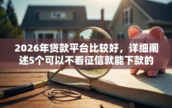 2026年贷款平台比较好，详细阐述5个可以不看征信就能下款的口子