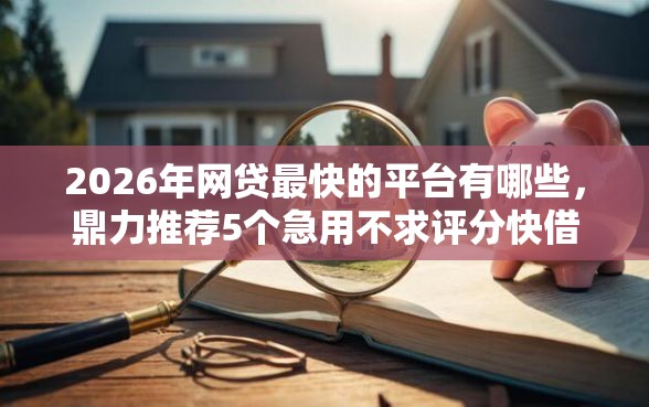 2026年网贷最快的平台有哪些，鼎力推荐5个急用不求评分快借无忧的口子