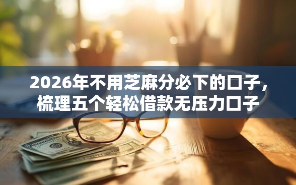2026年不用芝麻分必下的口子，梳理五个轻松借款无压力口子