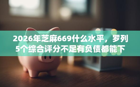 2026年芝麻669什么水平，罗列5个综合评分不足有负债都能下款app