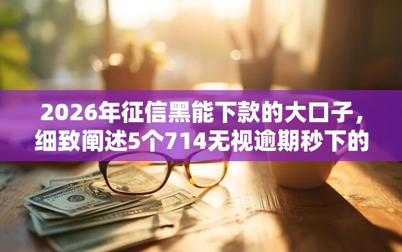 2026年征信黑能下款的大口子，细致阐述5个714无视逾期秒下的平台