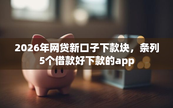 2026年网贷新口子下款块，条列5个借款好下款的app