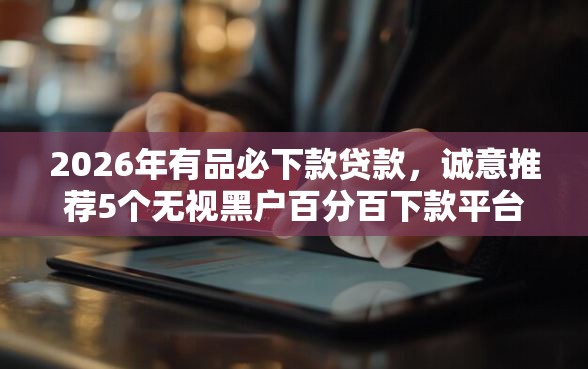2026年有品必下款贷款，诚意推荐5个无视黑户百分百下款平台
