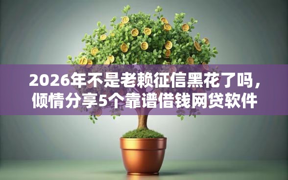 2026年不是老赖征信黑花了吗，倾情分享5个靠谱借钱网贷软件