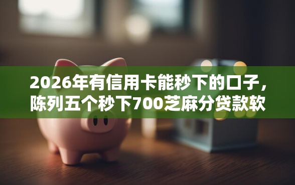 2026年有信用卡能秒下的口子，陈列五个秒下700芝麻分贷款软件