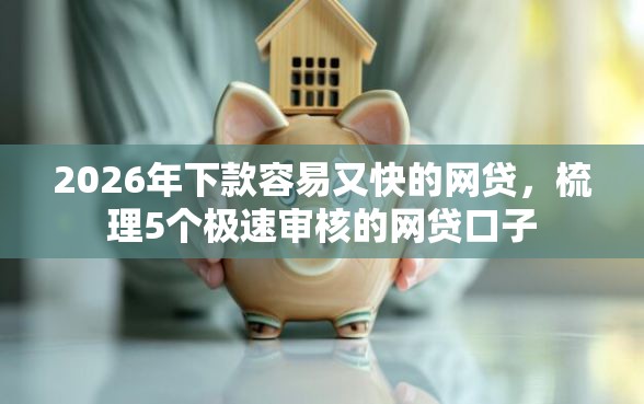 2026年下款容易又快的网贷，梳理5个极速审核的网贷口子